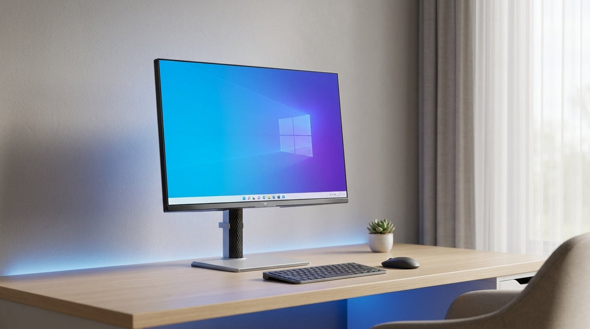 Typical gaming monitor displaying a clean desktop after an Alt-Tab transition without black screen issues