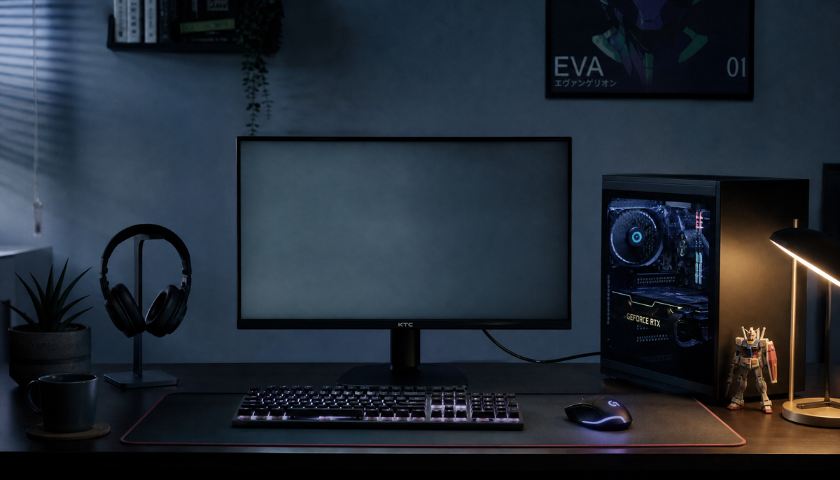 Gaming monitor displaying a black screen flash during a gaming session with DisplayPort cable connected to a GPU