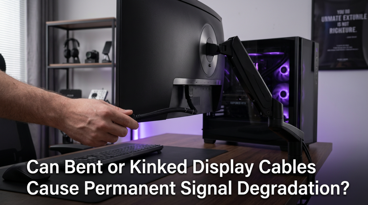 Can Bent or Kinked Display Cables Cause Permanent Signal Degradation?