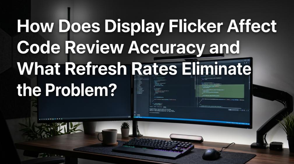 How Does Display Flicker Affect Code Review Accuracy and What Refresh Rates Eliminate the Problem?