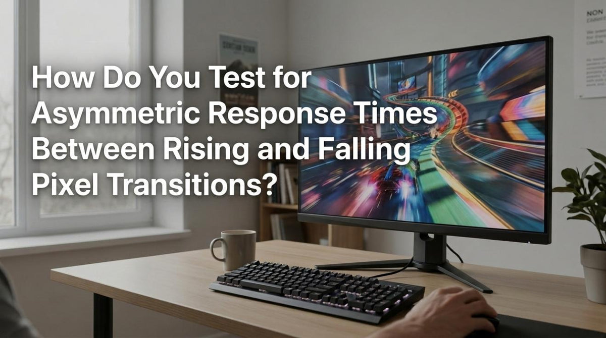 How Do You Test for Asymmetric Response Times Between Rising and Falling Pixel Transitions?