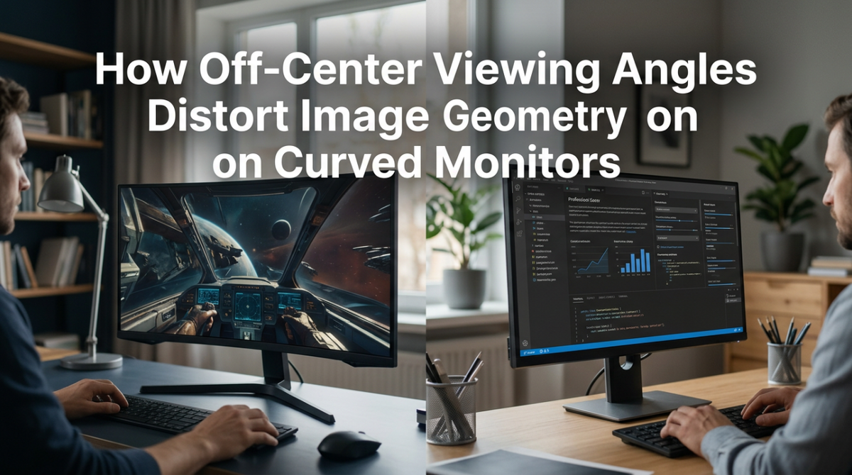 How Off-Center Viewing Angles Distort Image Geometry on Curved Monitors