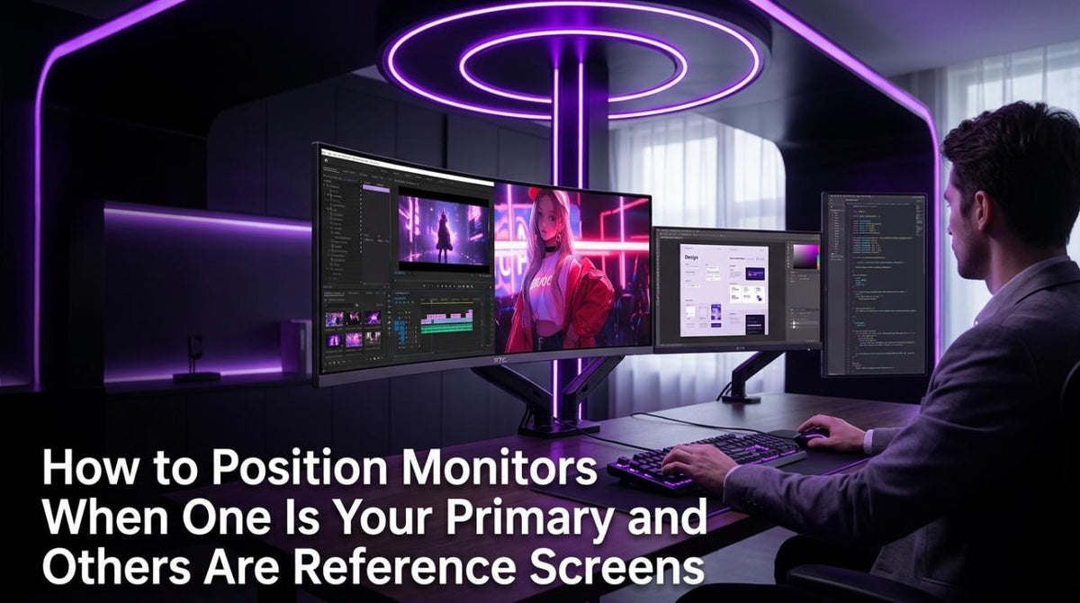 How to Position Monitors When One Is Your Primary and Others Are Reference Screens