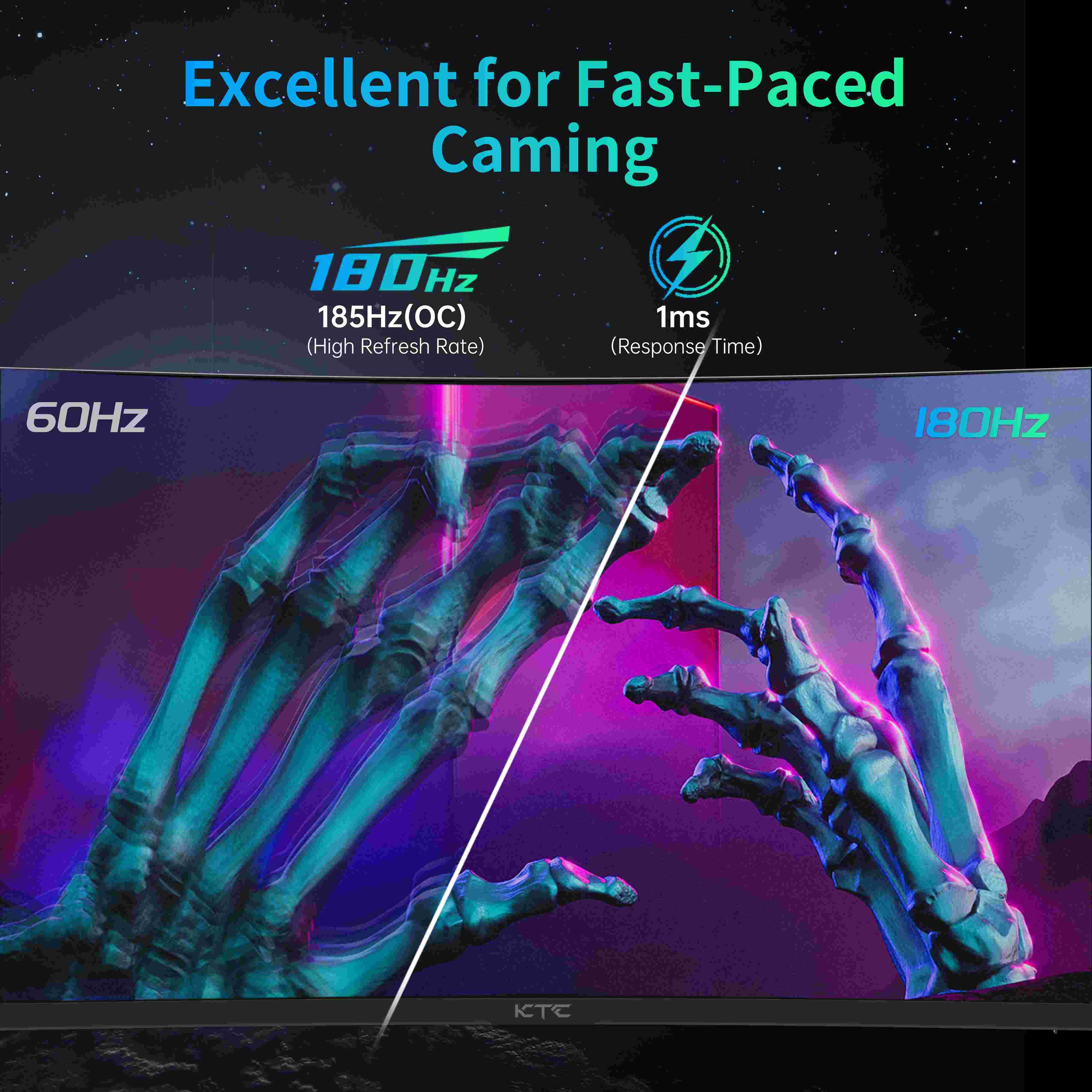 KTC 27" 2K 180Hz/1ms 1500R Curved Gaming Monitor | H27S17