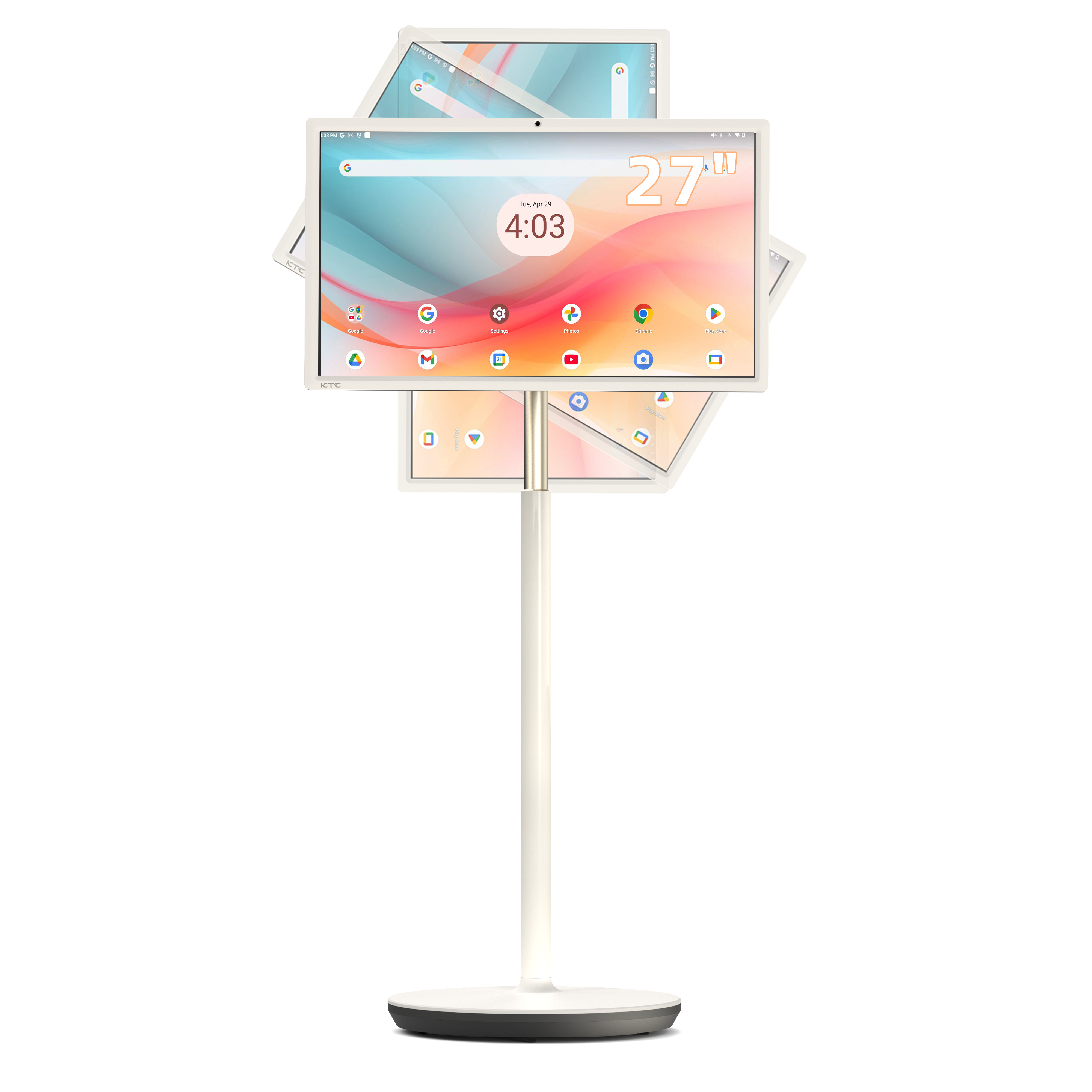 KTC 27" Touchscreen Monitor - Portable display with Android 14, perfect for travel and home use, featuring Google EDLA.