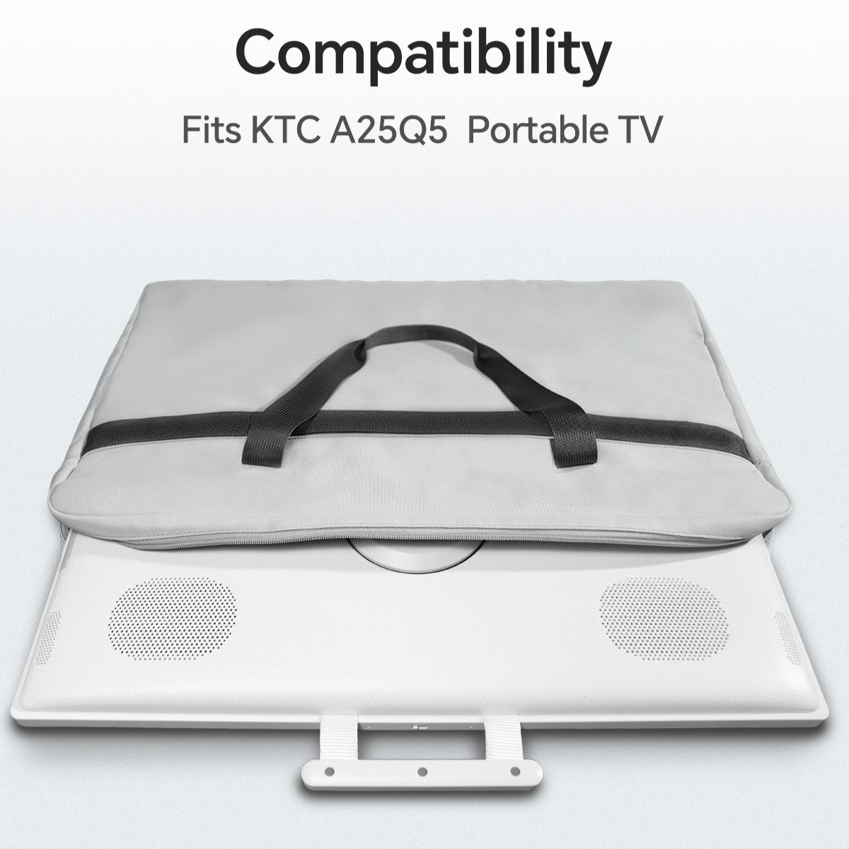 Black canvas travel bag for 25-inch portable monitor and laptop