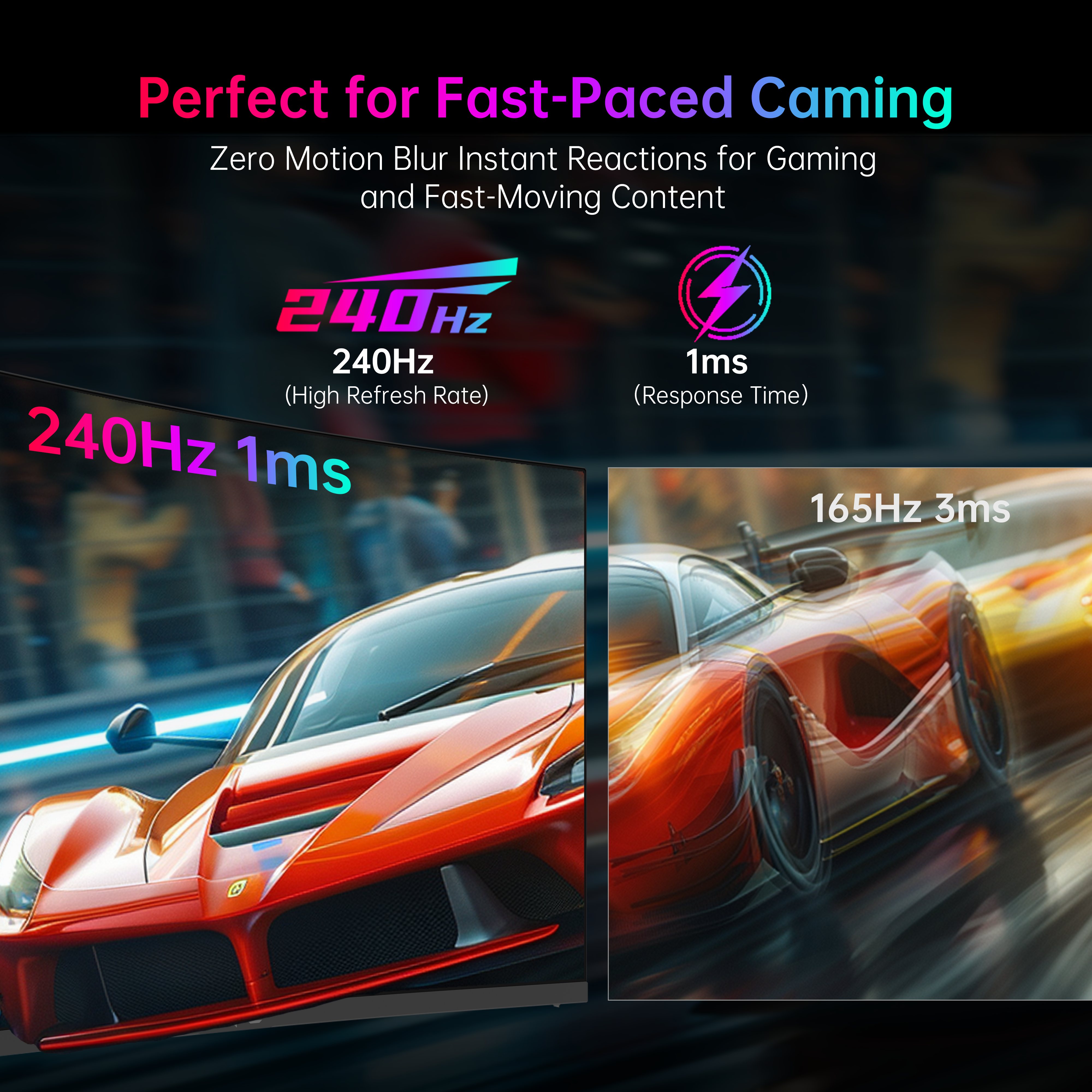 KTC 32" gaming monitor: 240Hz refresh rate & 1ms response time for smooth, fast-paced gaming. Zero motion blur.