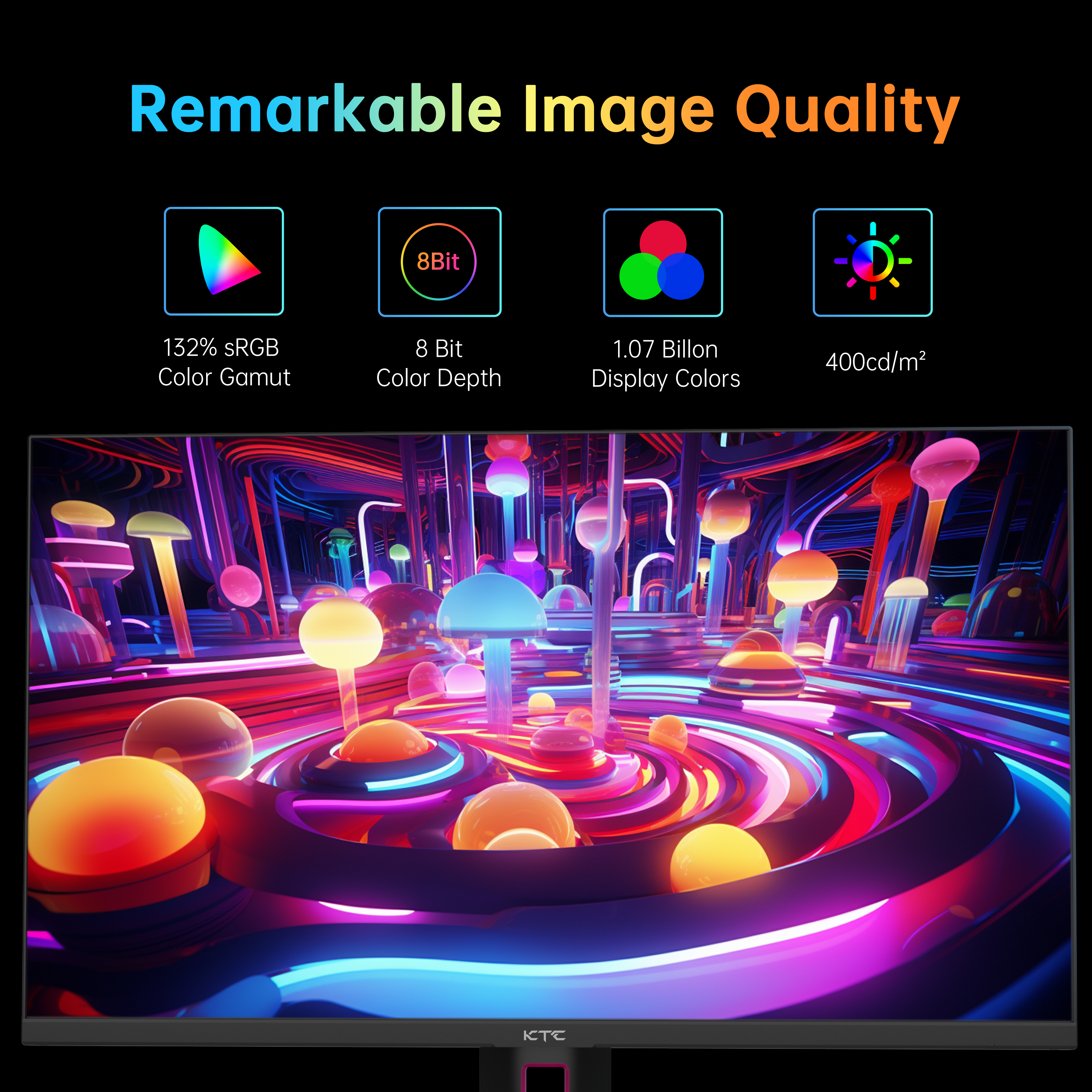 KTC 27-inch gaming monitor with vibrant 4K display for esports, featuring high color gamut and quality visuals.