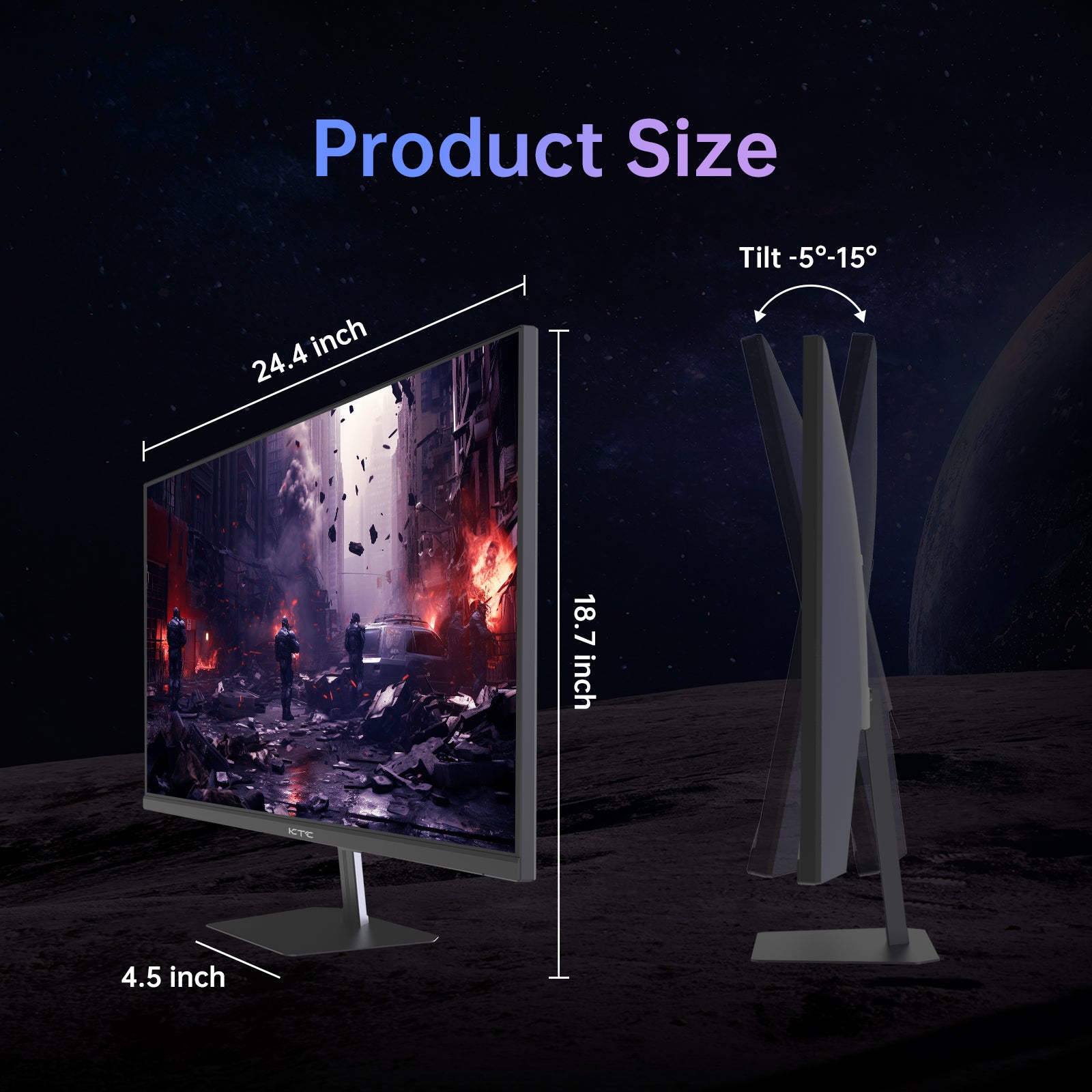 KTC 24.5" FHD 180Hz 1ms Wall Mount Gaming Monitor | H25T7