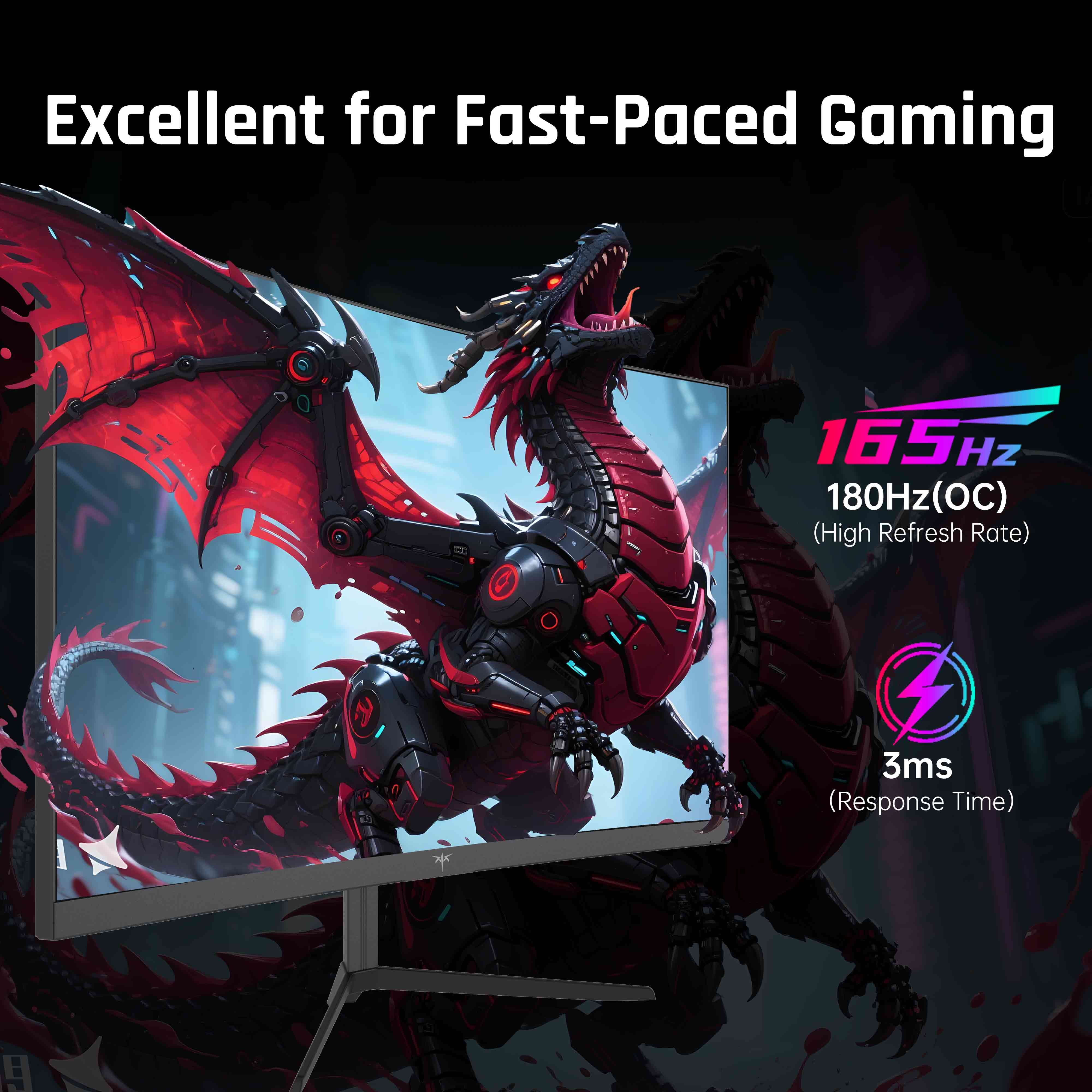 KTC 24-inch curved gaming monitor with slim bezel and stand, FHD display