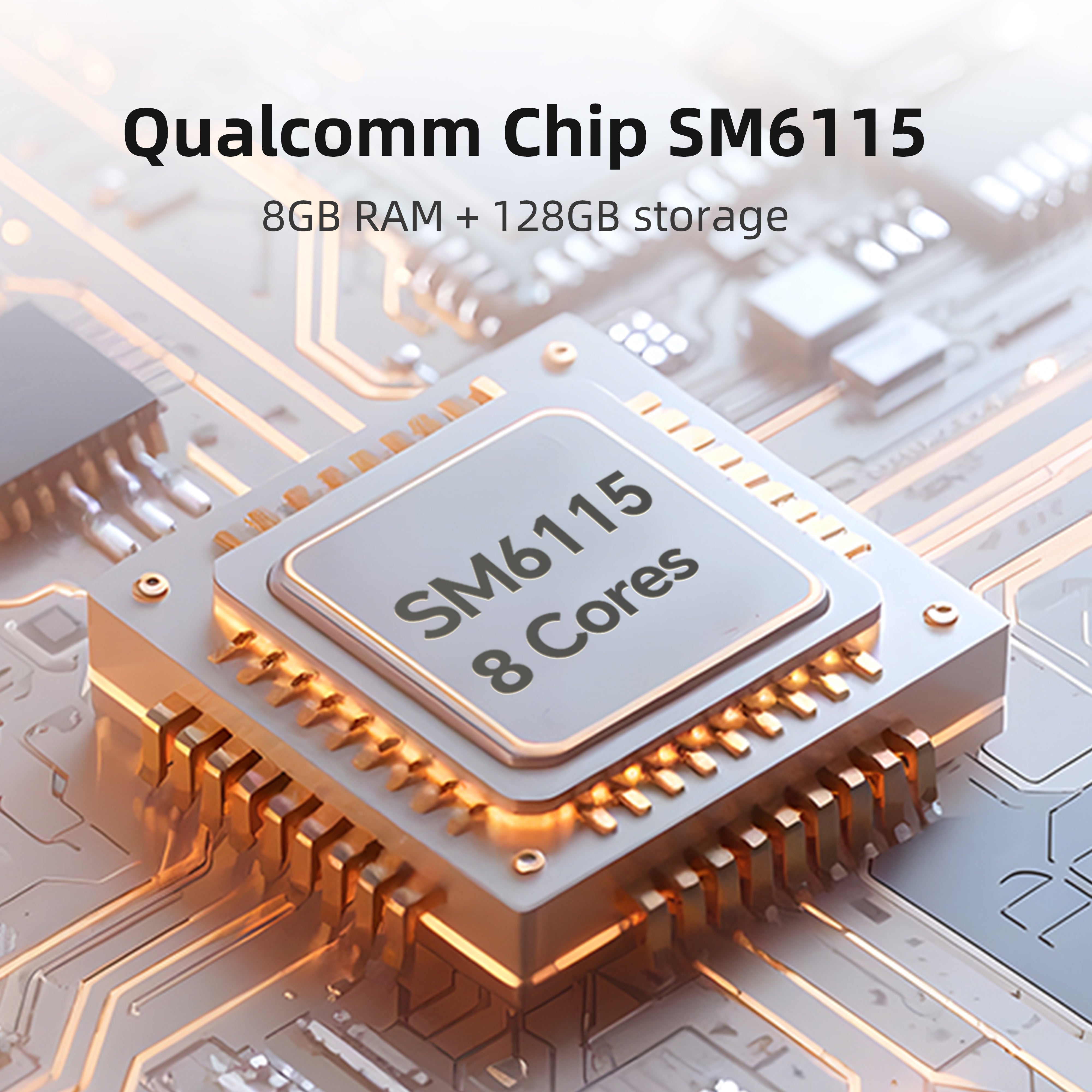 KTC 27-inch monitor with Qualcomm SM6115 processor, 8GB RAM, and 128GB storage