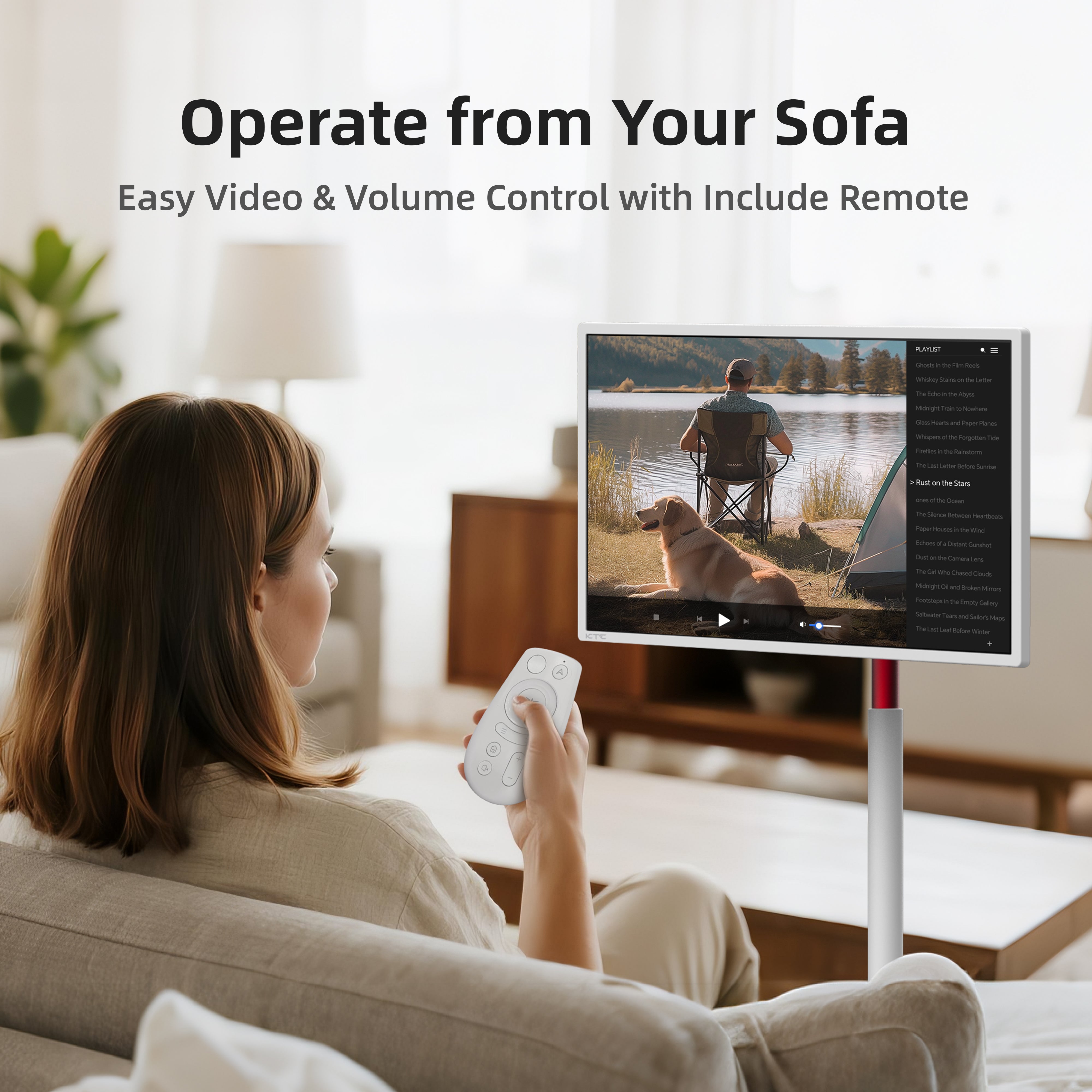KTC 4K Touchscreen Monitor - Easy video control with included remote for home entertainment