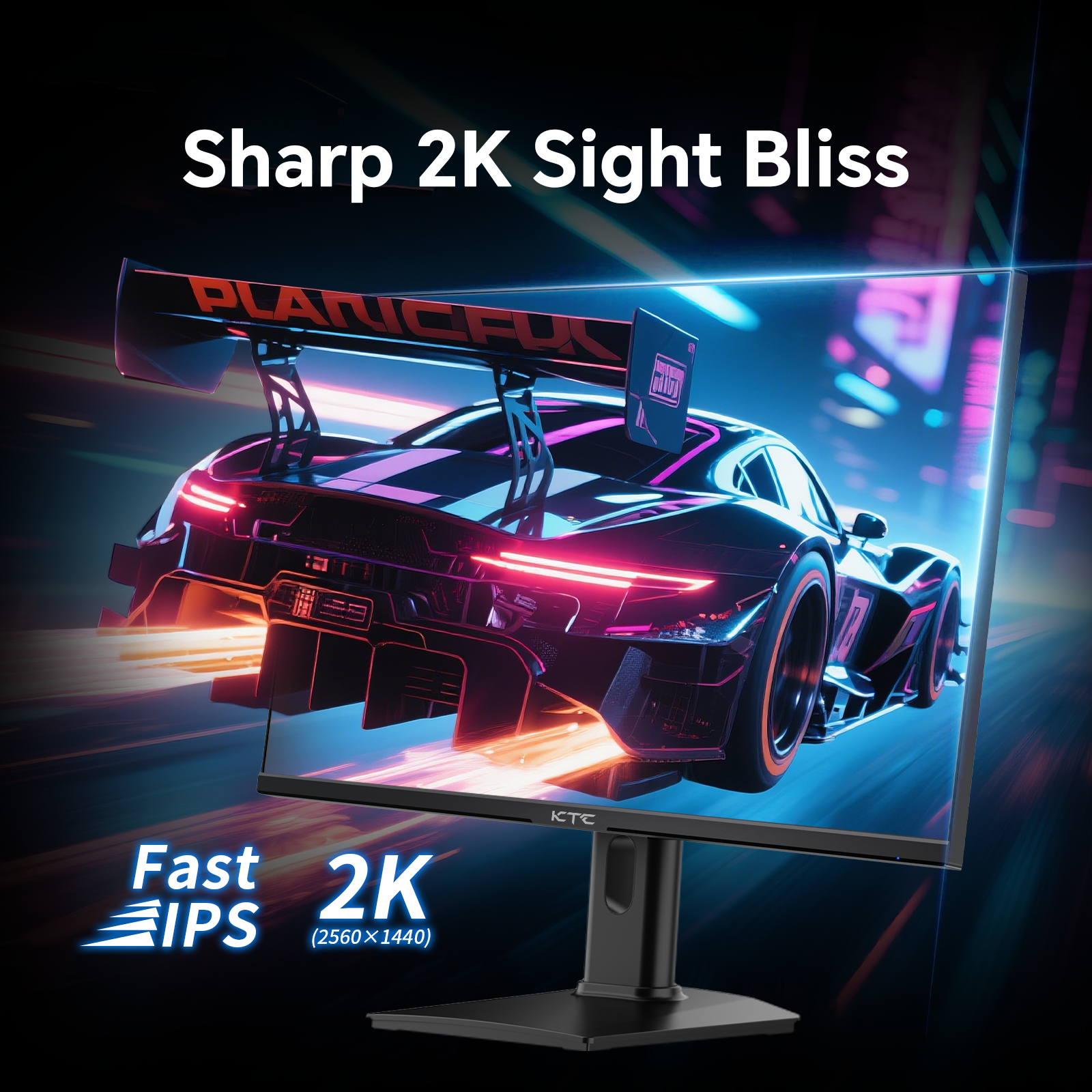 KTC 24" Gaming Monitor with Sharp 2K visuals for esports, showcasing fast IPS panel for smooth gaming.