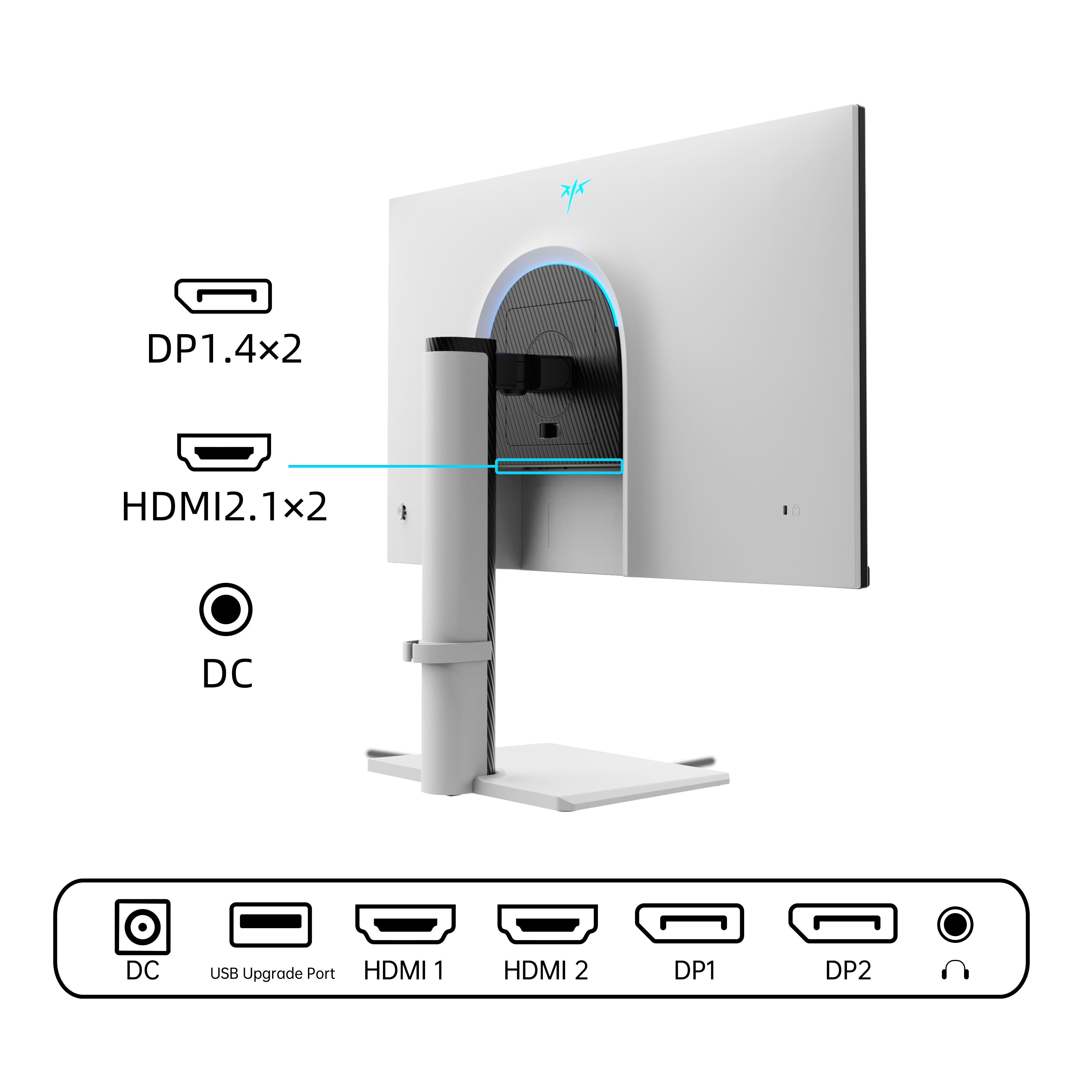 KTC 27" Gaming Monitor - White design, sleek stand, and esports-ready