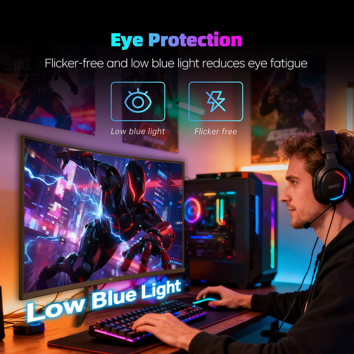 KTC 27" 2K 200Hz/HD 400Hz Dual Mode Curved Gaming Monitor | H27S5