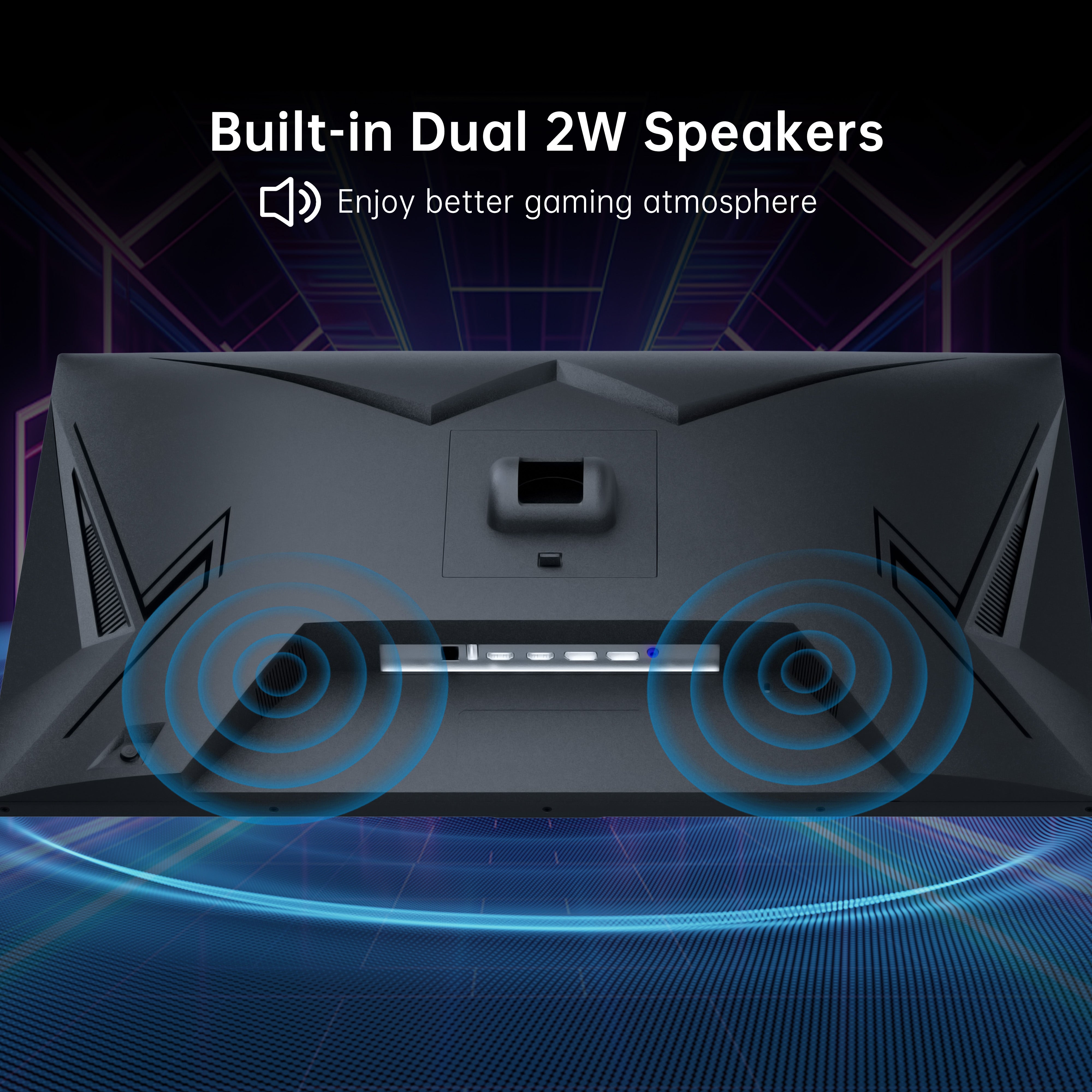 KTC gaming monitor featuring built-in dual speakers for an immersive gaming experience