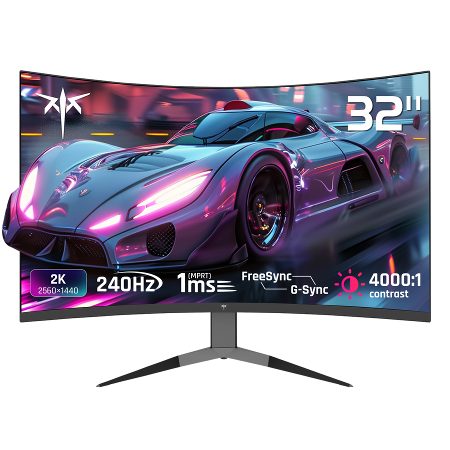 KTC 32-inch 2K 240Hz 1000R curved gaming monitor with black bezel