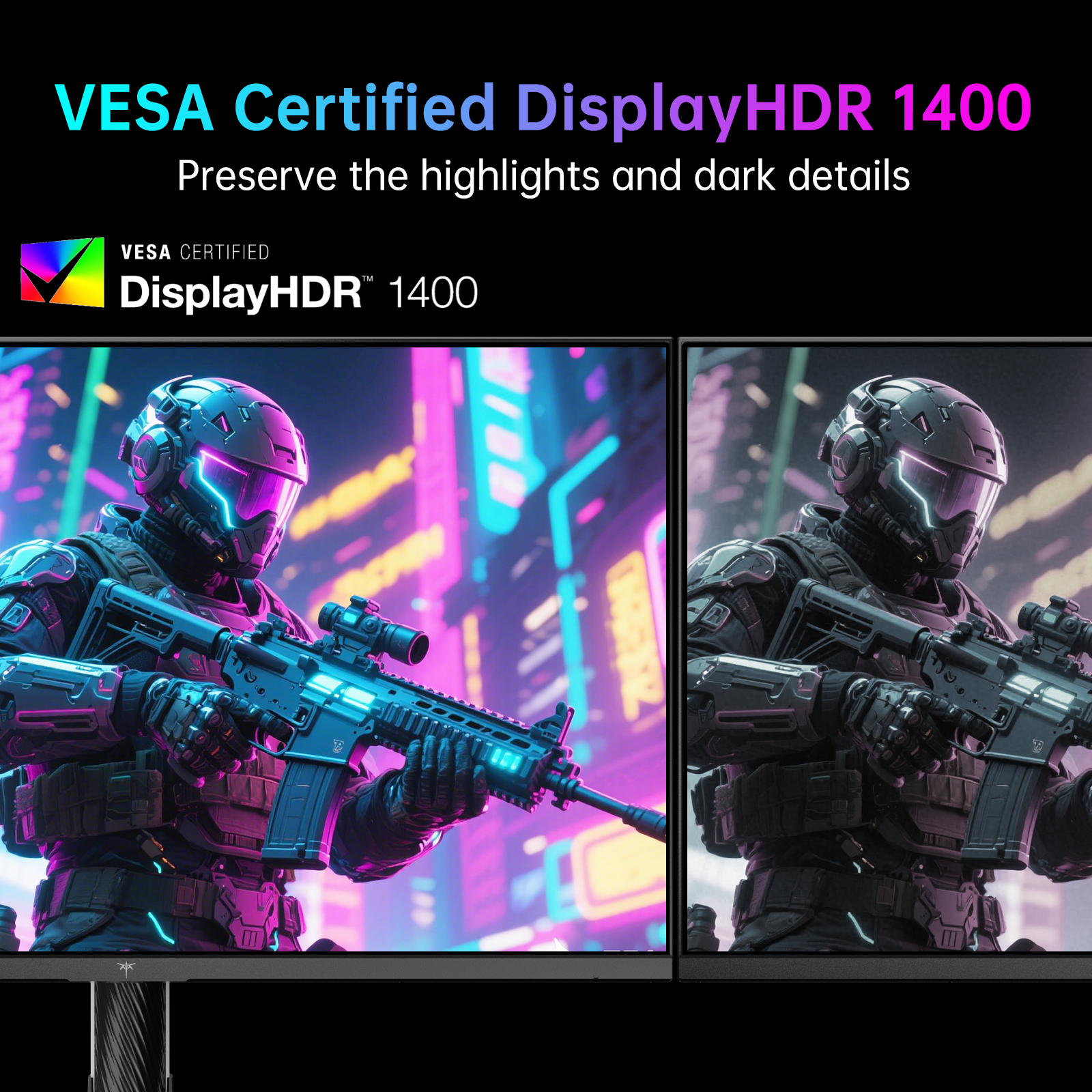 KTC gaming monitor with DisplayHDR 1400, delivers vibrant colors and immersive visuals for an outstanding gaming experience.