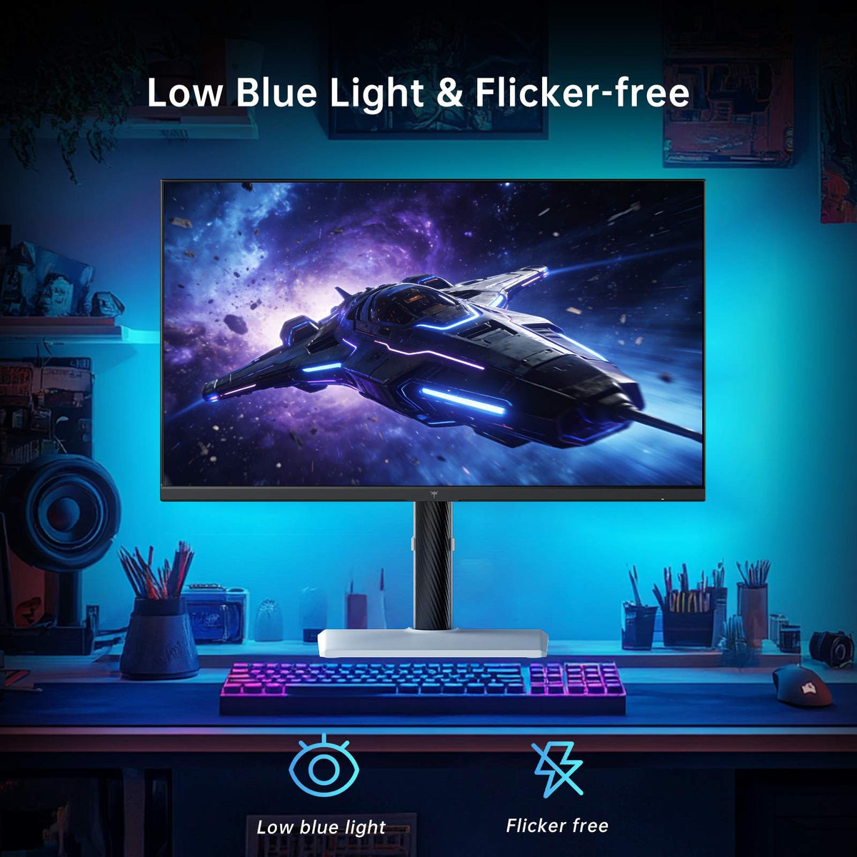 KTC M27U6 gaming monitor with low blue light and flicker-free display