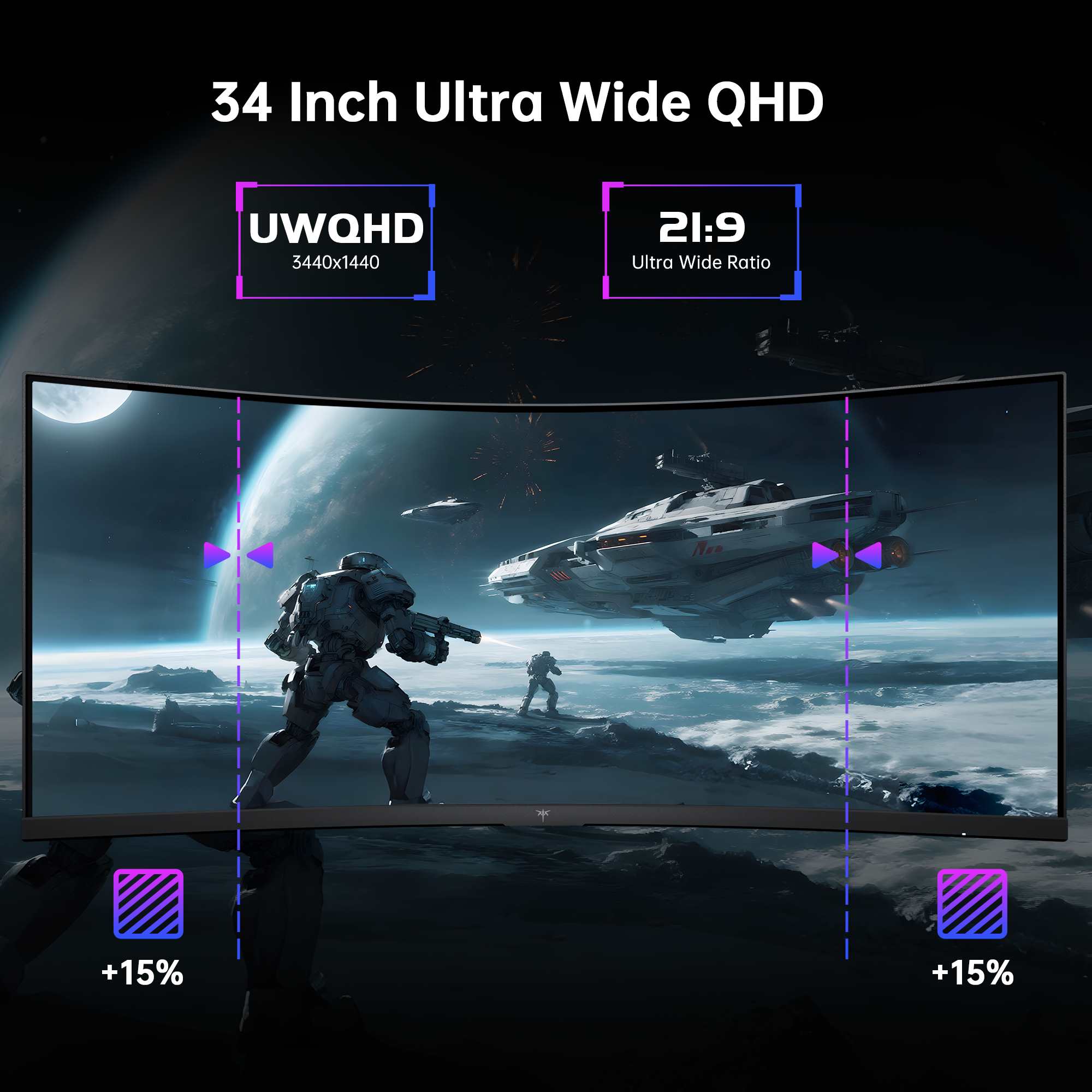 KTC 34" 2K 180Hz/1ms 1500R Curved Gaming Monitor | H34S18S