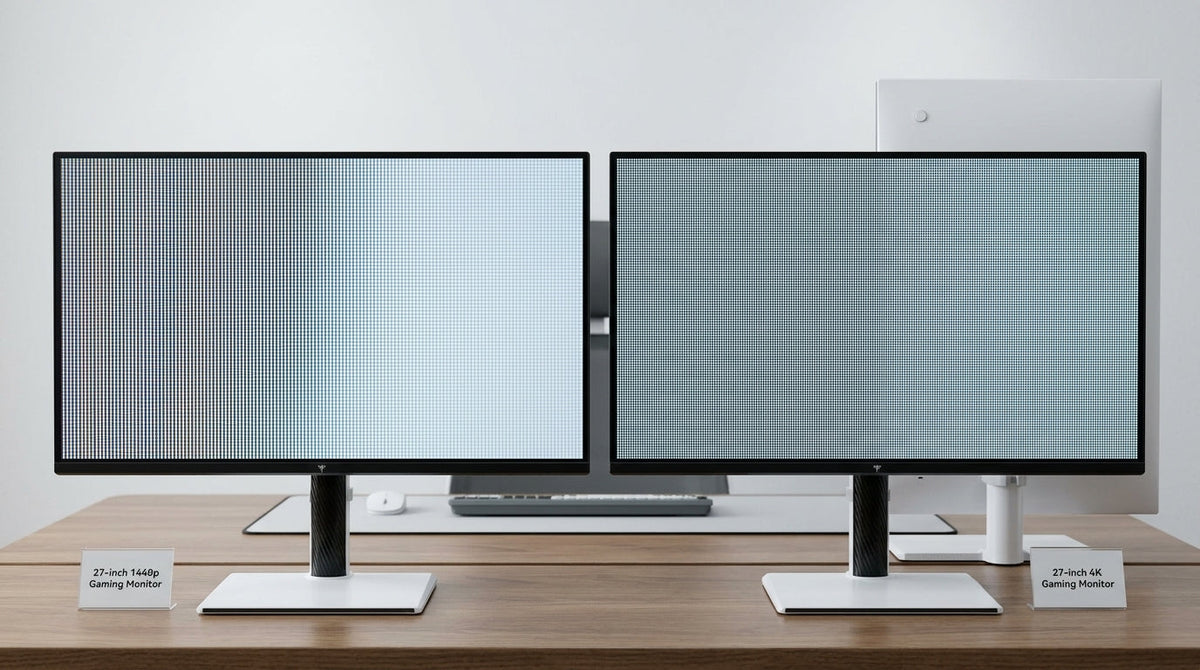 Comparison of 1440p and 4K gaming monitor sharpness and size options