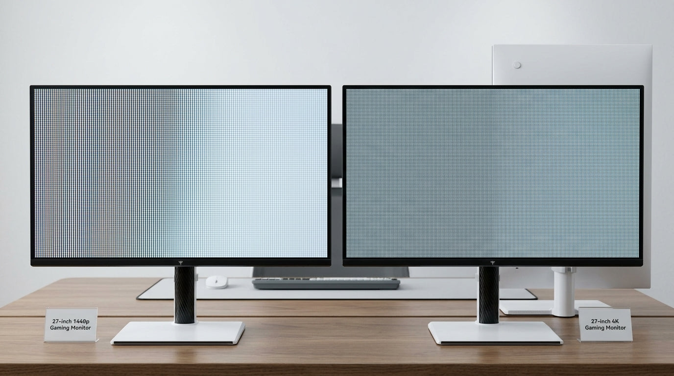Comparison of 1440p and 4K gaming monitor sharpness and size options