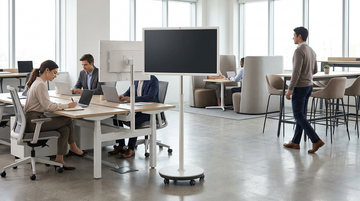 Rolling Displays for Hybrid Office Hot-Desking Setups