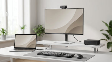 One-Cable USB-C KVM Monitor Setup for Hybrid Mac and PC Desks