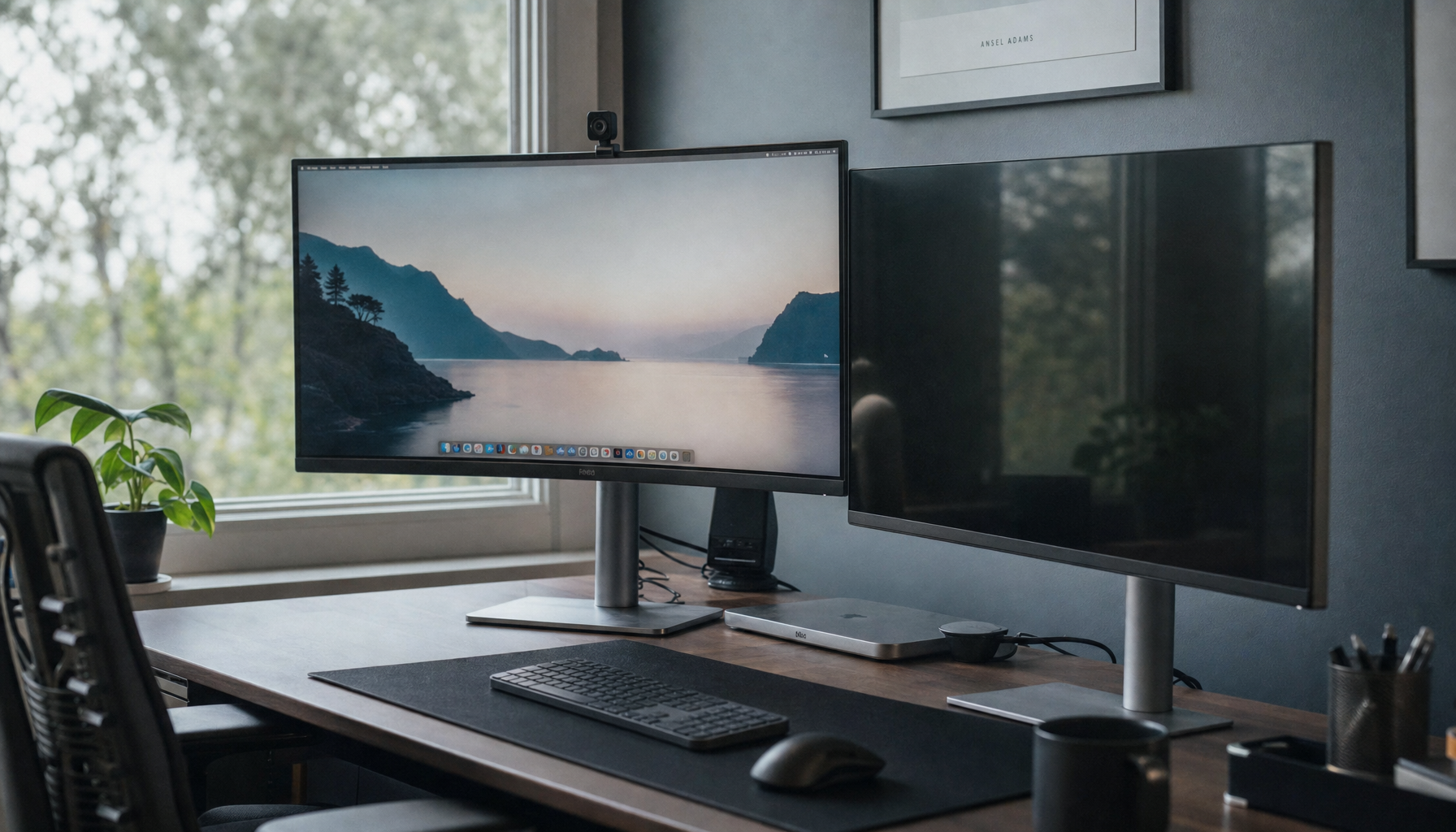 Gaming and productivity monitors on a modern desk, representing the question of how long a display should realistically last before replacement