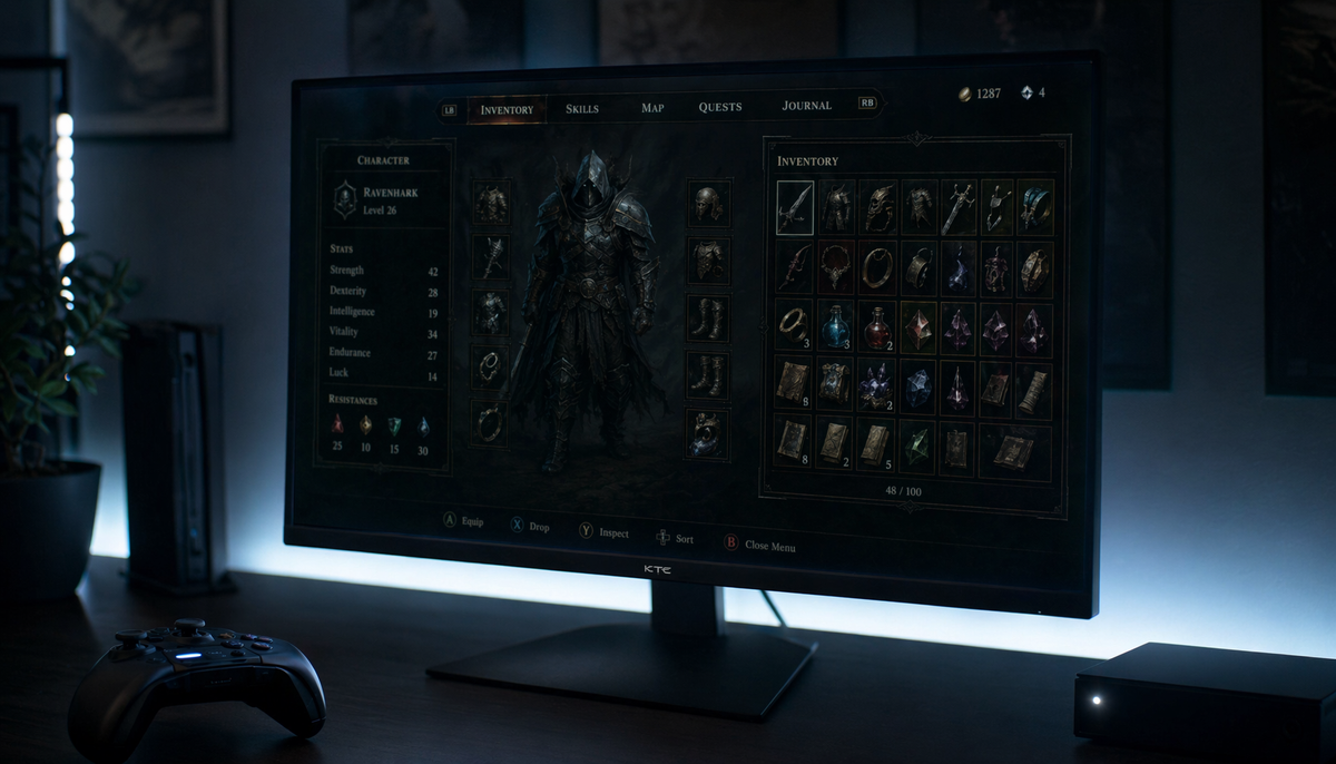 Gaming monitor showing console menu flickering caused by VRR refresh timing instability