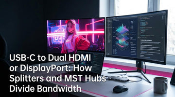 USB-C to Dual HDMI or DisplayPort: How Splitters and MST Hubs Divide Bandwidth