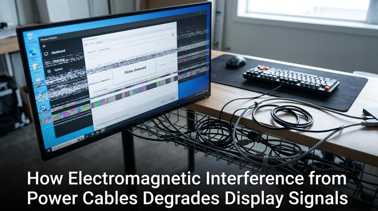 How Electromagnetic Interference from Power Cables Degrades Display Signals
