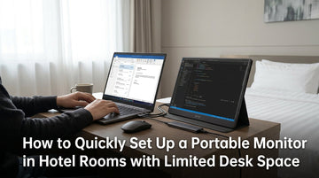 How to Quickly Set Up a Portable Monitor in Hotel Rooms with Limited Desk Space