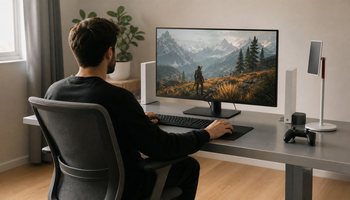 Monitor Personal Computer Shoulder Off-Center Monitor Setup: How to Fix Neck & Shoulder Pain