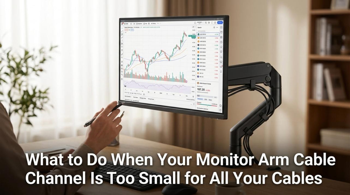 What to Do When Your Monitor Arm Cable Channel Is Too Small for All Your Cables