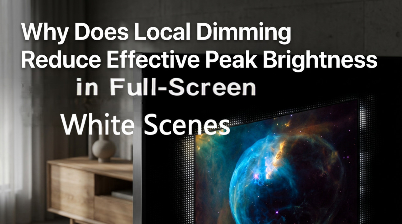 Why Does Local Dimming Reduce Effective Peak Brightness in Full-Screen White Scenes?