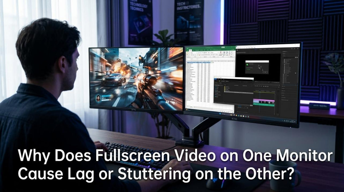 Why Does Fullscreen Video on One Monitor Cause Lag or Stuttering on the Other?
