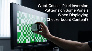 What Causes Pixel Inversion Patterns on Some Panels When Displaying Checkerboard Content?