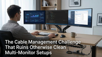 The Cable Management Challenge That Ruins Otherwise Clean Multi-Monitor Setups
