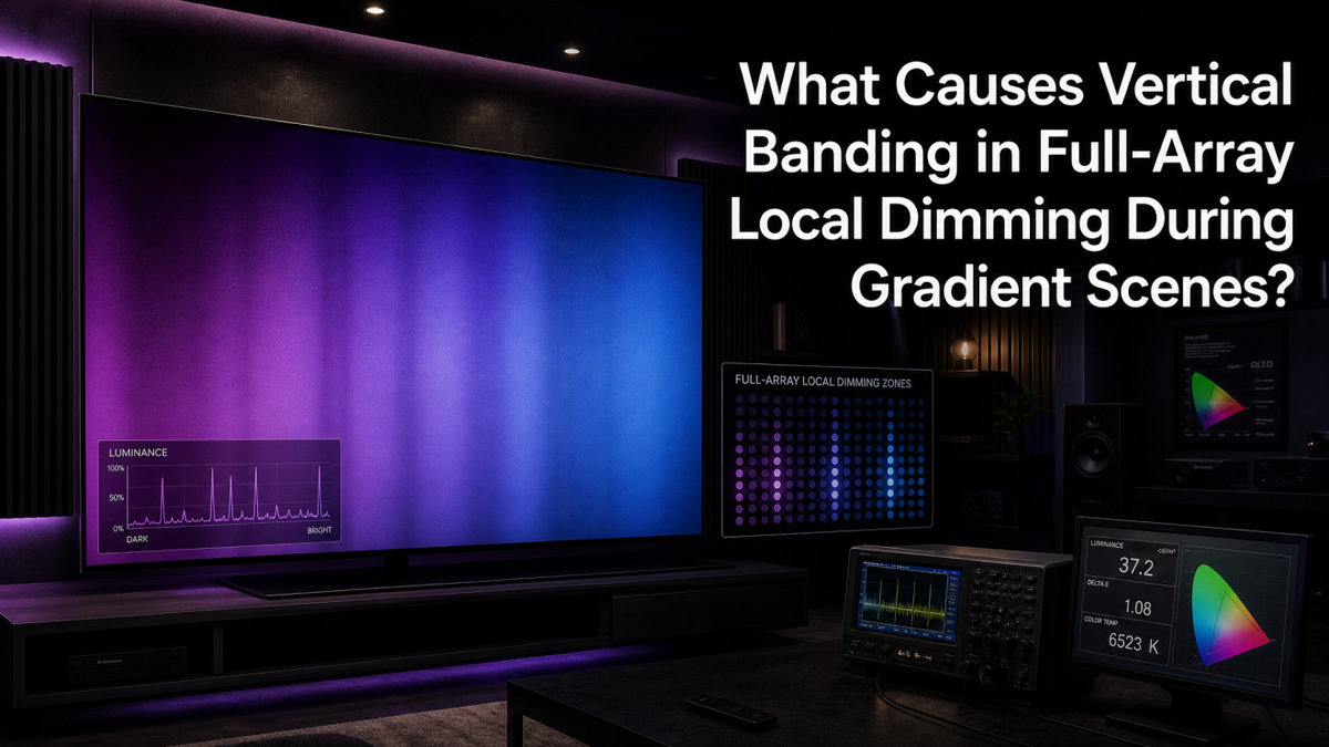 What Causes Vertical Banding in Full-Array Local Dimming During Gradient Scenes?
