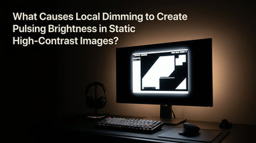 What Causes Local Dimming to Create Pulsing Brightness in Static High-Contrast Images?