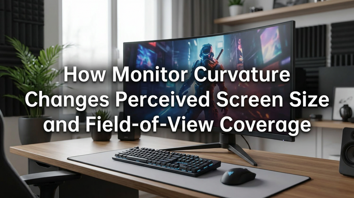How Monitor Curvature Changes Perceived Screen Size and Field-of-View Coverage