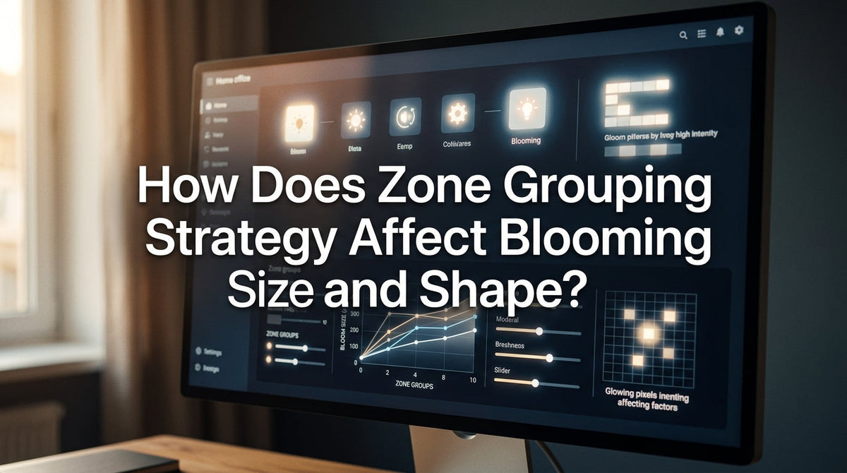 How Does Zone Grouping Strategy Affect Blooming Size and Shape?