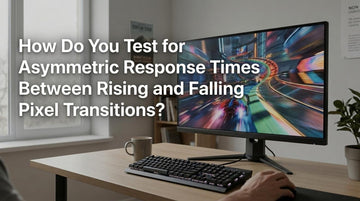 How Do You Test for Asymmetric Response Times Between Rising and Falling Pixel Transitions?