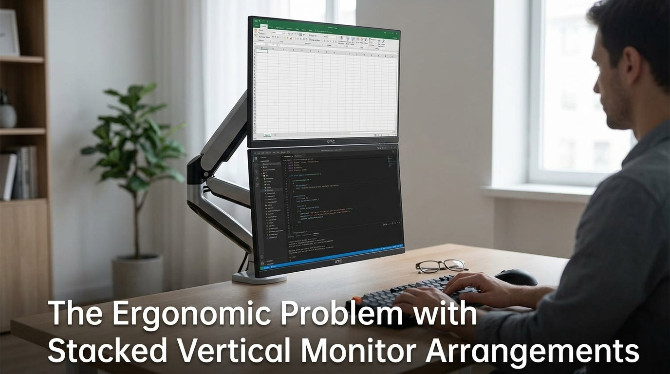 The Ergonomic Problem with Stacked Vertical Monitor Arrangements