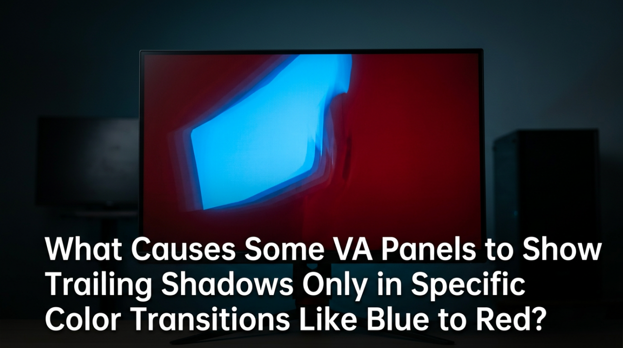 What Causes Some VA Panels to Show Trailing Shadows Only in Specific Color Transitions Like Blue to Red?