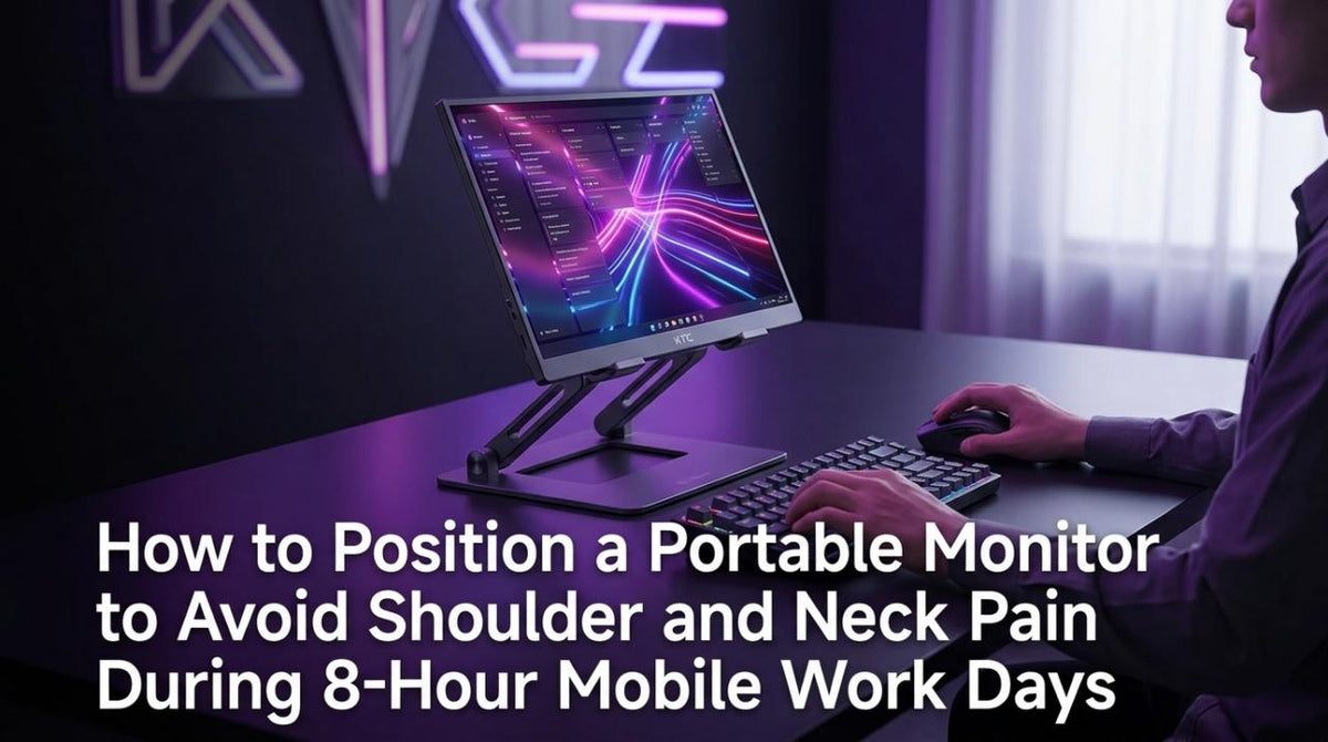 How to Position a Portable Monitor to Avoid Shoulder and Neck Pain During 8-Hour Mobile Work Days