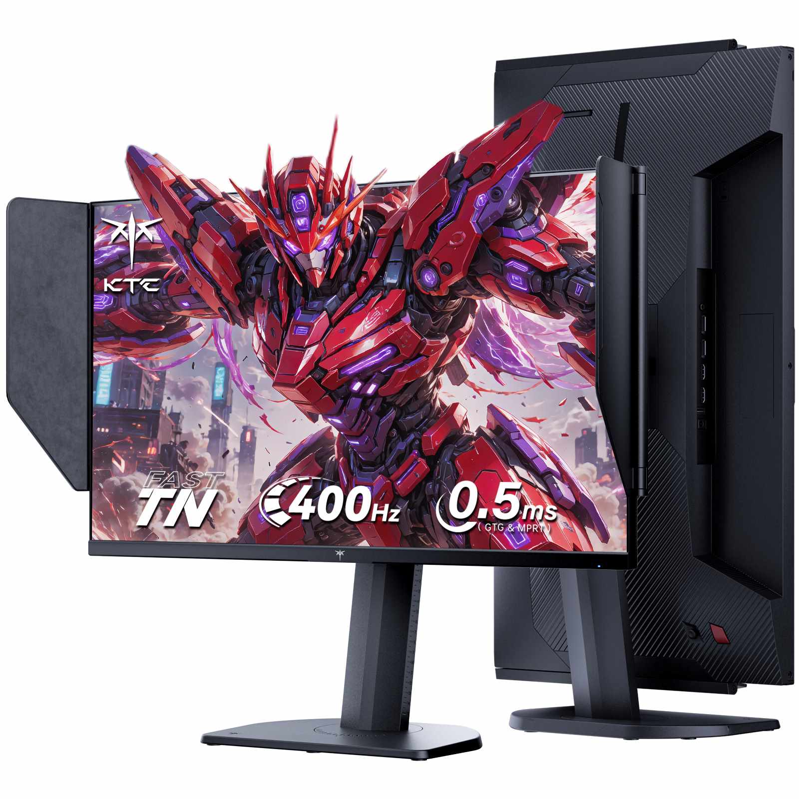 KTC 24.1-inch FHD gaming monitor with shielding hood, slim black design
