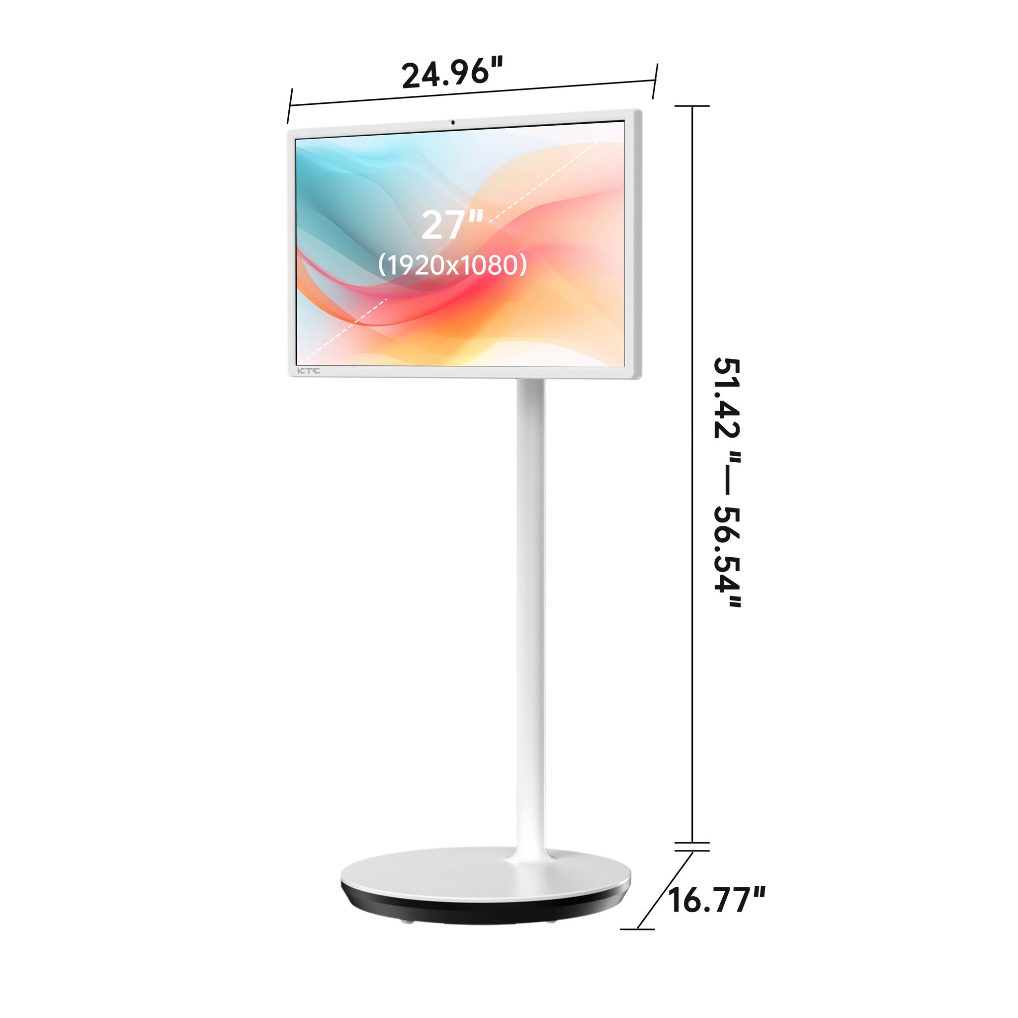 KTC 27 inch touchscreen monitor with stand, perfect for home or travel, full HD display