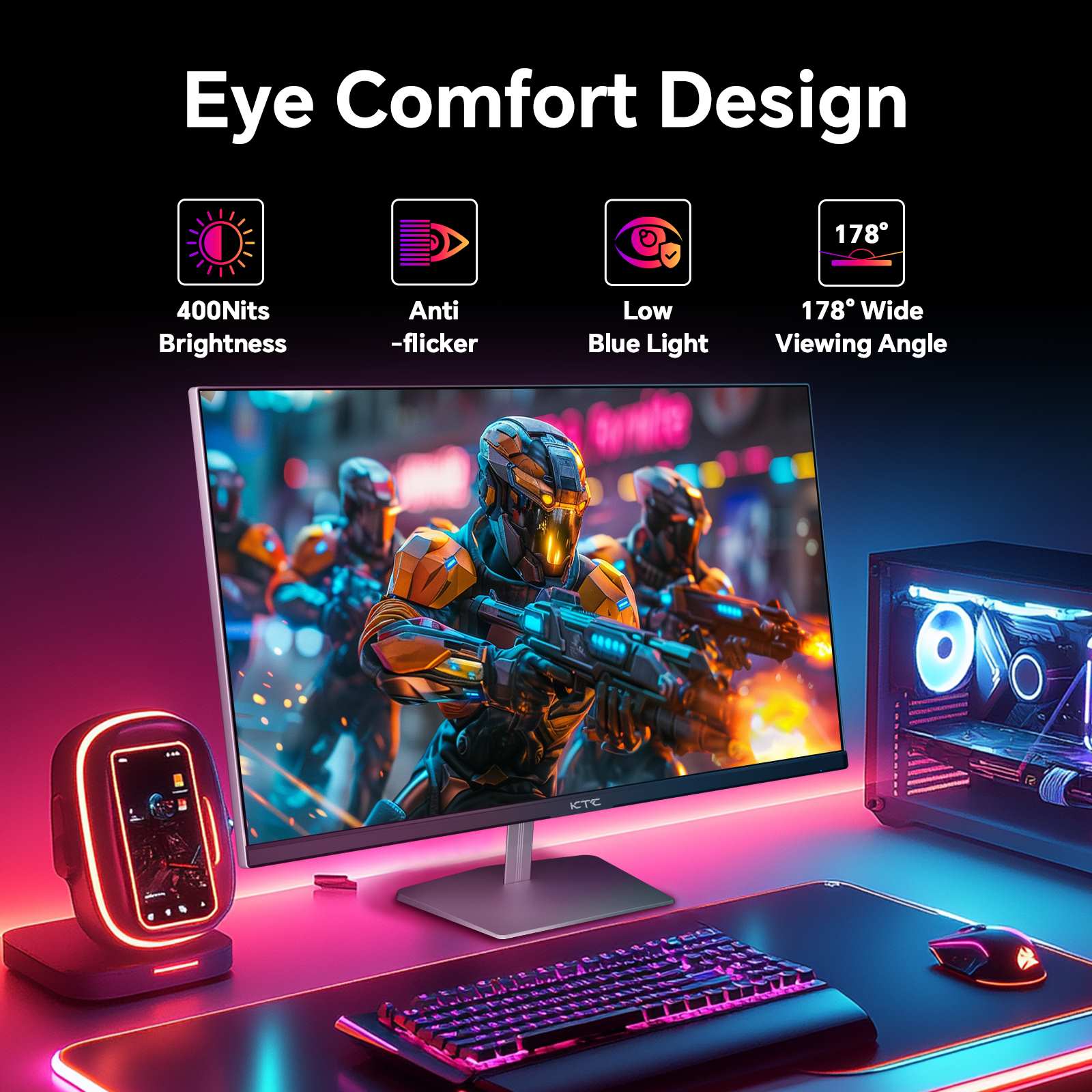 KTC 24.5 inch 360Hz/400Hz OC Fast IPS FHD Gaming Monitor HDR 400 | H25X7